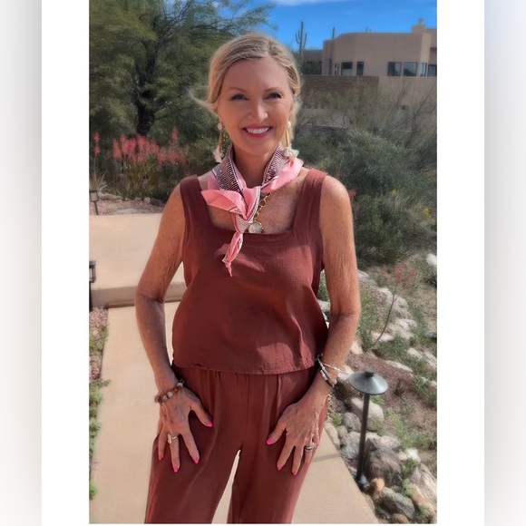 NWT 2PC BROWN TOP & PANT SET-S - Picture 13 of 17